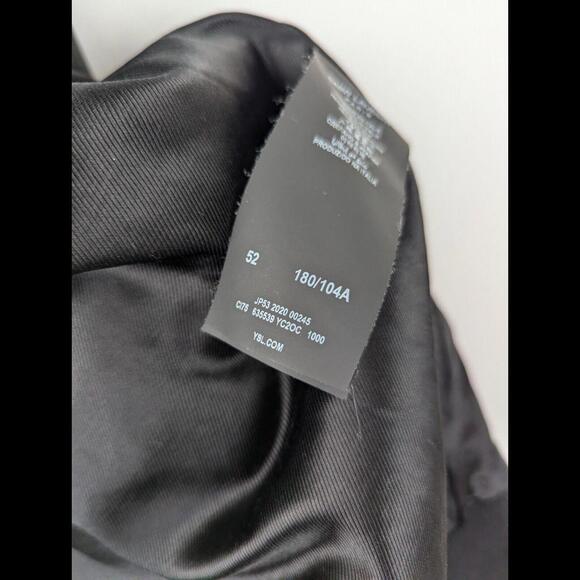 [SOLD] SAINT LAURENT PARIS Sz IT 52 US 42 L Black Leather Bomber Jacket SS2020 - Picture 12 of 14